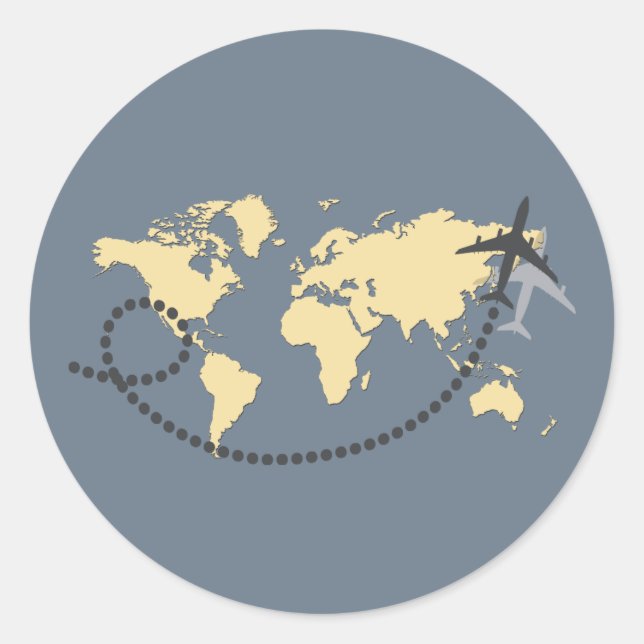 Adesivo viagem de vamos da ilustração mundial (Frente)