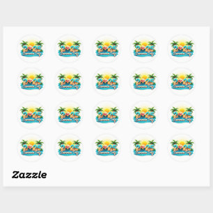 Adesivo Viagem de Verão 2025 🌊 Sticker de Texto Tropical