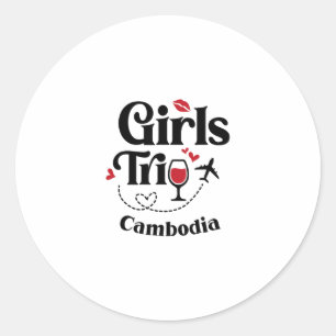 Adesivo Viagem de vinho fofo das meninas Camboja Férias de