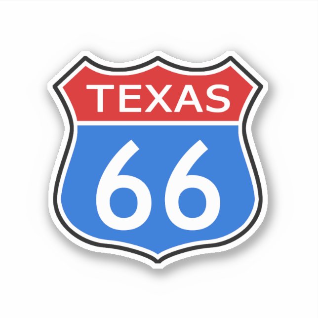 Adesivo Viagem do Texas Route 66 (Frente)