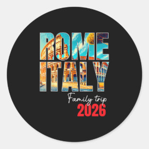 Adesivo Viagem em Família para Roma Itália 2026 Férias na