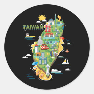 Adesivo Viagem em torno da Ásia - Taiwan - Férias Familiar