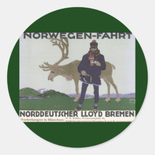 Adesivo Viagem Escandinava Antiga para a Noruega Homem Ren