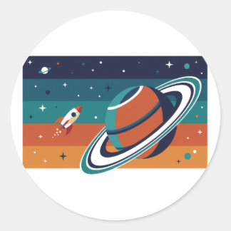 Adesivo Viagem Espacial Retro