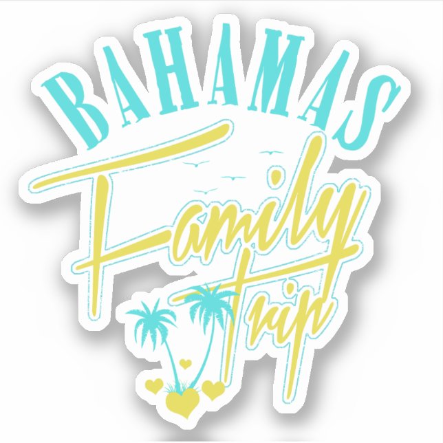 Adesivo Viagem Familiar das Bahamas Sticker Cruise (Frente)