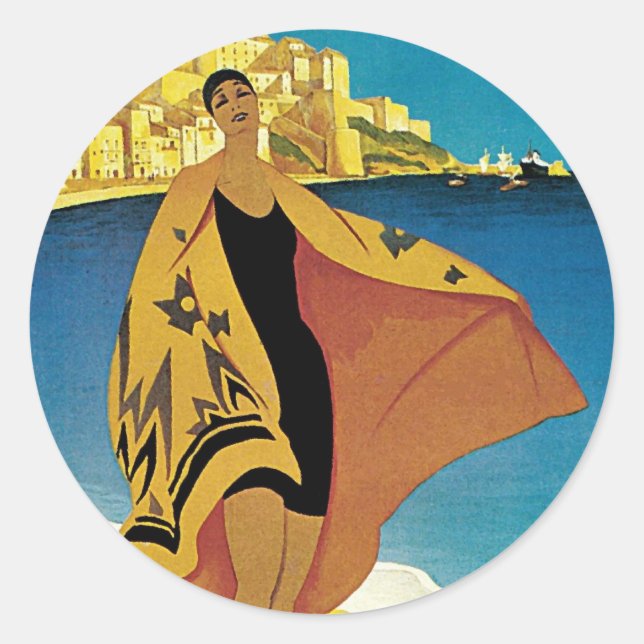 Adesivo Viagem francês Vintage (Frente)