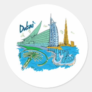 Adesivo viagem gráfico design.png da cidade de Dubai