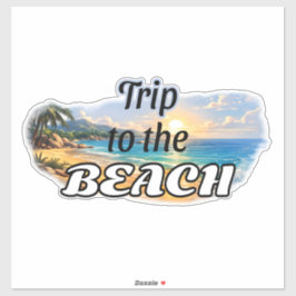 Adesivo Viagem para a Praia Projeto de Fuga do Pôr do Sol 
