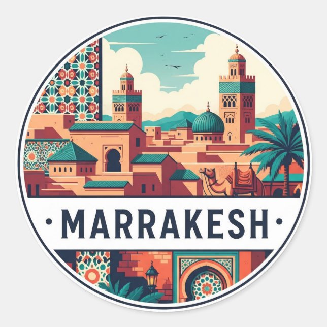 Adesivo Viagem para Marraquexe Marrocos (Frente)