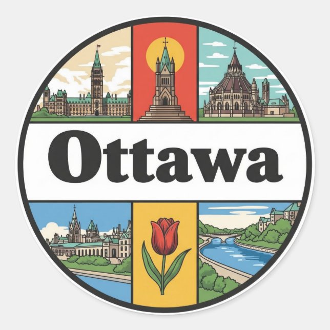 Adesivo Viagem para Ottawa Canadá (Frente)