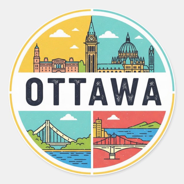 Adesivo Viagem para Ottawa Canadá (Frente)