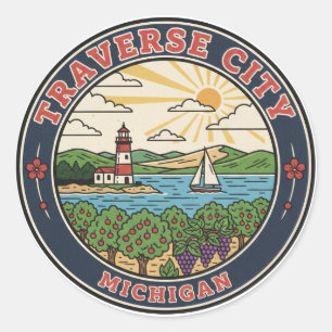 Adesivo Viagem para Traverse City Michigan