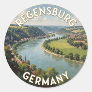 Adesivo Viagem pela Cidade Velha de Regensburg Alemanha