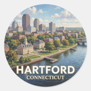 Adesivo Viagem pela Orla do Rio Connecticut em Hartford