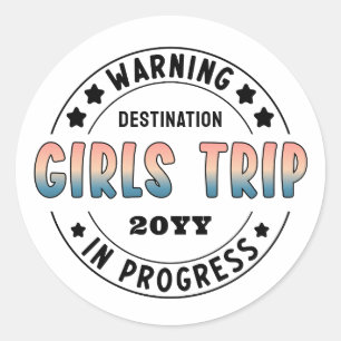 Adesivo Viagem Personalizada de Meninas em Andamento Gradi