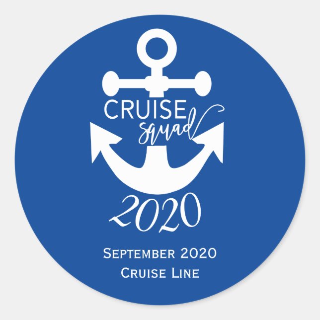 Adesivo Viagem Personalizada do Grupo da Família Cruise Sq (Frente)