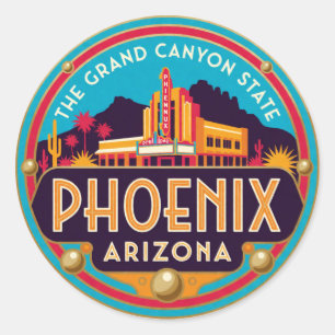 Adesivo Viagem Retro Capital do Deserto Phoenix Arizona