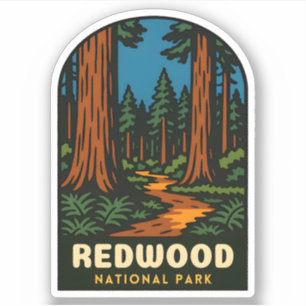 Adesivo Viagem Retro Vintage Parque Nacional Redwood Natur