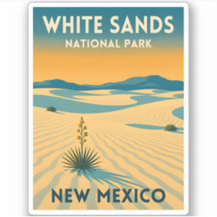 Adesivo Viagem Retro Vintage Parque Nacional White Sands