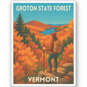 Adesivo Viagem Retro Vintage Vermont Floresta Estadual de