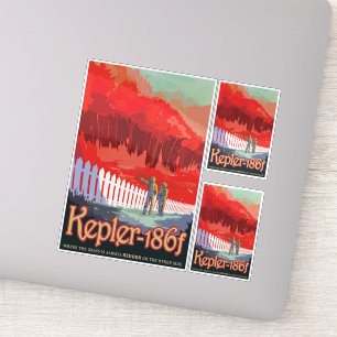 Adesivo Viagem Sci-Fi Ad, Planet Kepler-186f