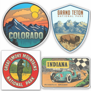 Adesivo Viagem Stickers do Estilo de Vintage dos Estados U