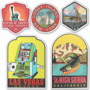 Adesivo Viagem Stickers do Estilo de Vintage dos Estados U