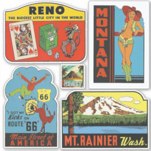 Adesivo Viagem Stickers do Estilo de Vintage dos Estados U