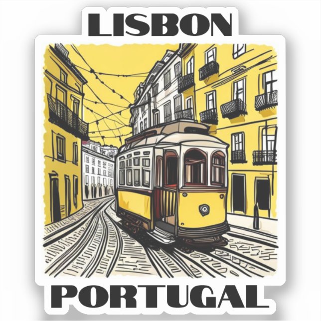 Adesivo Viagem Vinil Sticker de Lisboa Portugal (Frente)