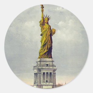 Adesivo Viagem Vintage Statue of Liberty New York