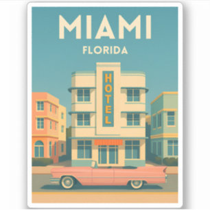 Adesivo Viagens Antigas Distrito Art Déco Miami Flórida