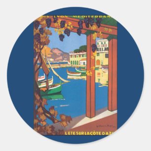 Adesivo Viagens Antigas, Riviera Francesa Mar Mediterrâneo