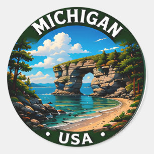 Adesivo Viagens ao Ar Livre pelos Grandes Lagos de Michiga