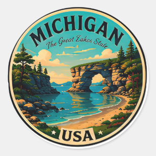 Adesivo Viagens ao Ar Livre pelos Grandes Lagos de Michiga