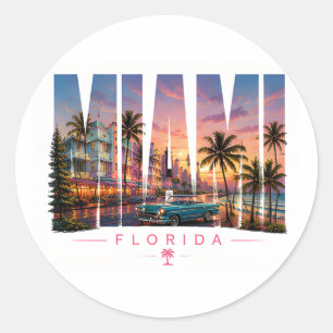 Adesivo 🌴 Viagens para Miami Beach Vistas Costeiras 🌴