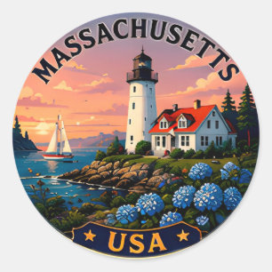Adesivo Viagens pela Costa da Nova Inglaterra em Massachus