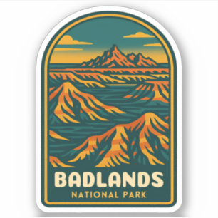 Adesivo Viagens vintage Badlands National Park Retro Scens