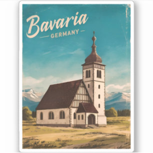 Adesivo Viagens vintage Baviera Alemanha - Cenário Retroat