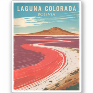 Adesivo Viagens vintage Bolívia Laguna Colorada Paisagem