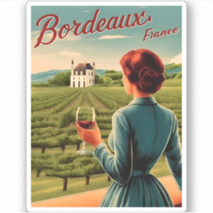 Adesivo Viagens vintage Bordeaux França Retrocêntrica