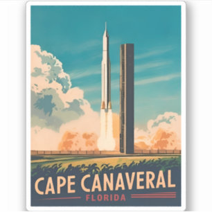 Adesivo Viagens vintage Cabo Canaveral da Flórida Retrocên