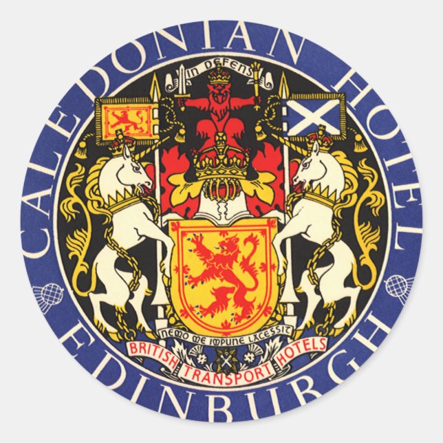 Adesivo Viagens vintage Caledonian Hotel Edinburgh Scotlan (Frente)