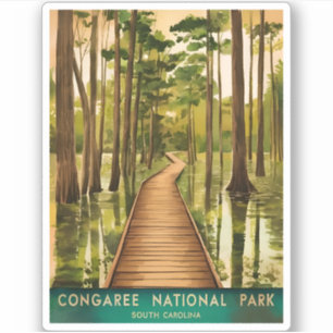Adesivo Viagens vintage Congaree National Park Retro Sceni