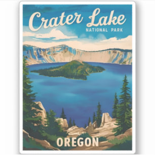 Adesivo Viagens vintage Crater Lake National Park Oregon