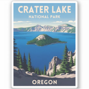 Adesivo Viagens vintage Crater Lake National Park Oregon
