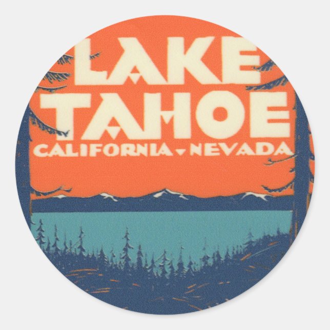 Adesivo Viagens vintage Decal do Lago Tahoe (Frente)
