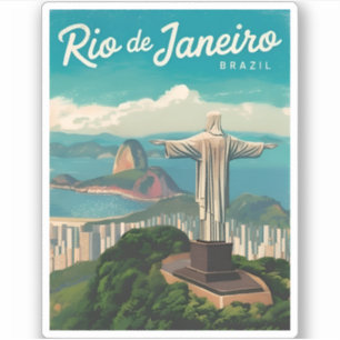 Adesivo Viagens vintage do Rio de Janeiro Brasil
