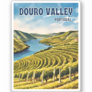 Adesivo Viagens vintage Douro Valley Portugal Vineyard