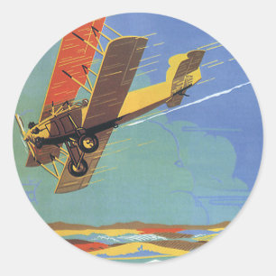 Adesivo Viagens vintage e transporte de avião antigo