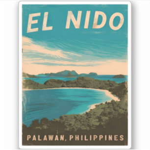 Adesivo Viagens vintage El Nido Filipinas Retrospectiva